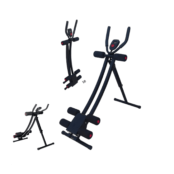 Foldable Ab Cruncher Abdominal Trainer Glider Machine with LCD Display – 150kg Capacity