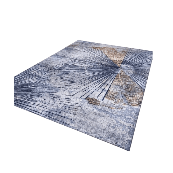 Modern Abstract Home Decor Carpet 300 × 400cm – Large Blue Grey & Brown Area Rug