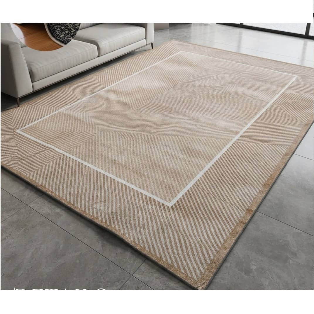 Modern Beige Geometric Home Decor Carpet 300 × 400cm – Large Contemporary Area Rug