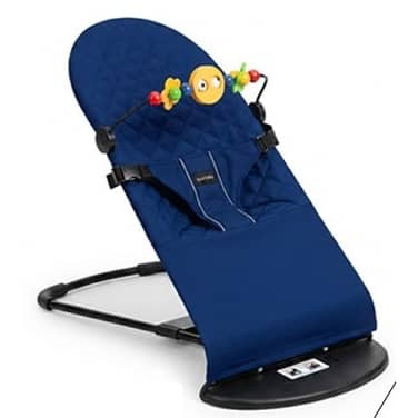 Foldable Baby Bouncer Chair with Toy Bar – Adjustable Reclining Baby Rocker 0–18 Months