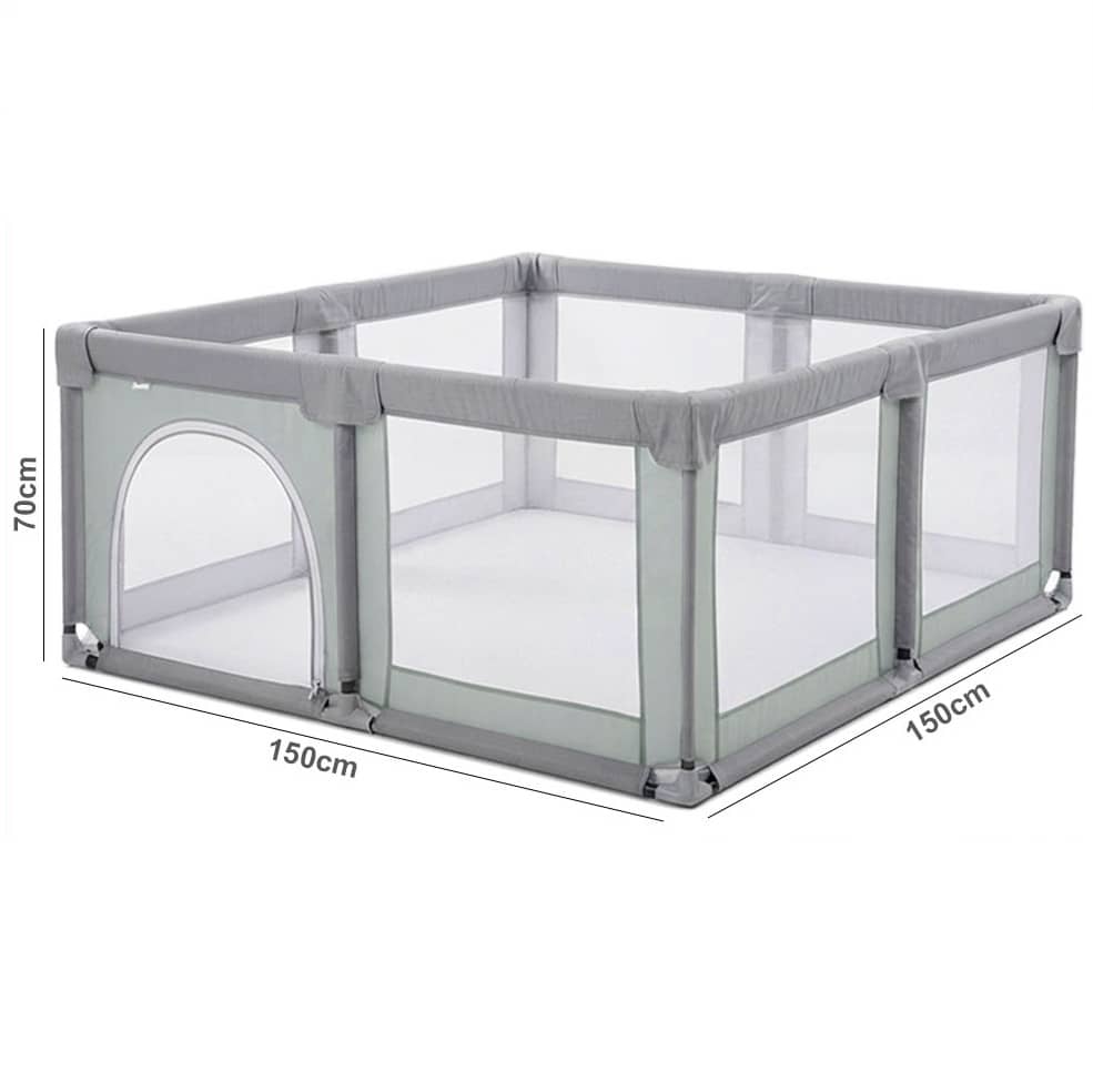 Large Square Baby Playpen with Breathable Mesh – Indoor & Outdoor Play Yard 150×150cm