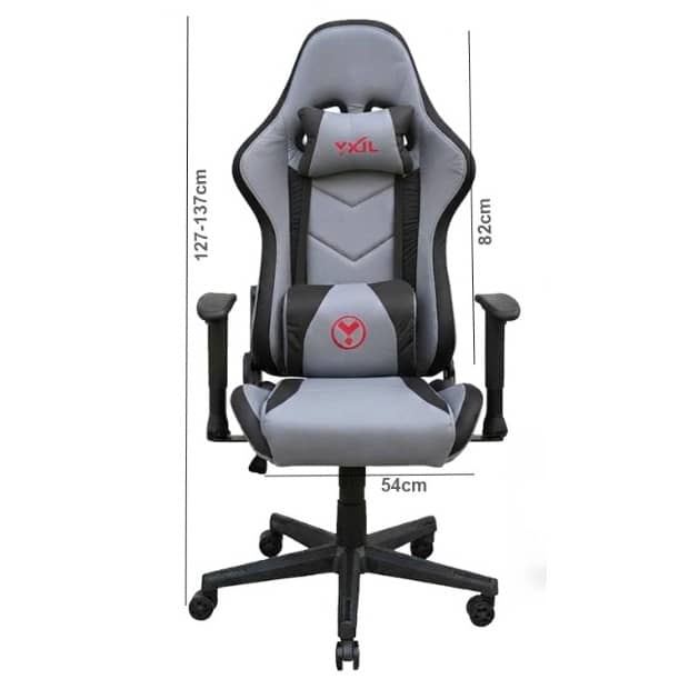 Ergonomic Gaming Chair with Footrest – Grey Fabric Design – Model "CS-CHR03"