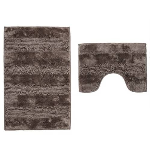 2-Piece Non-Slip Bathroom Rug Set with U-Shaped Toilet Mat