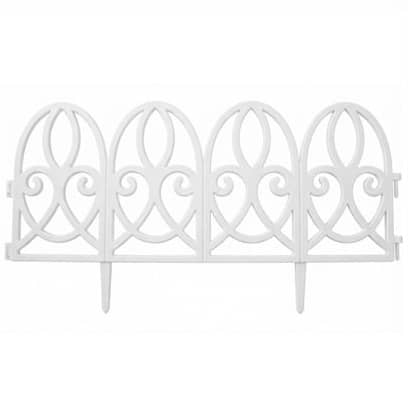 Interlocking Plastic Garden Border Fence Panel with Ground Stakes – 53cm