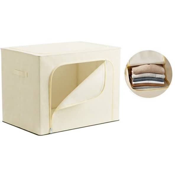 Foldable Wardrobe Clothing Storage Organizer Bag with Zipper & Clear Window