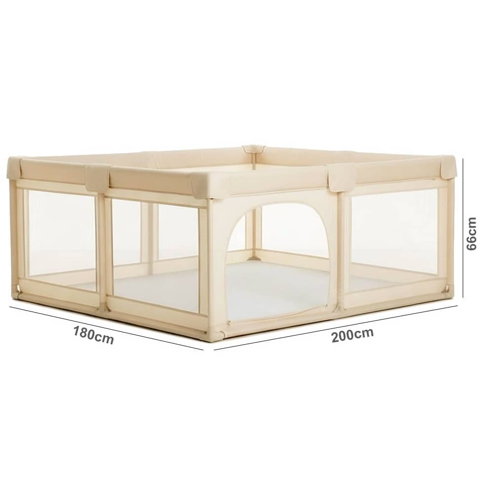حديقة لعب للطفل الرضيع XXL | 200x180x66 سم - ساحة لعب آمنة داخلية للأطفال الرضع - النموذج: "PP237-6"