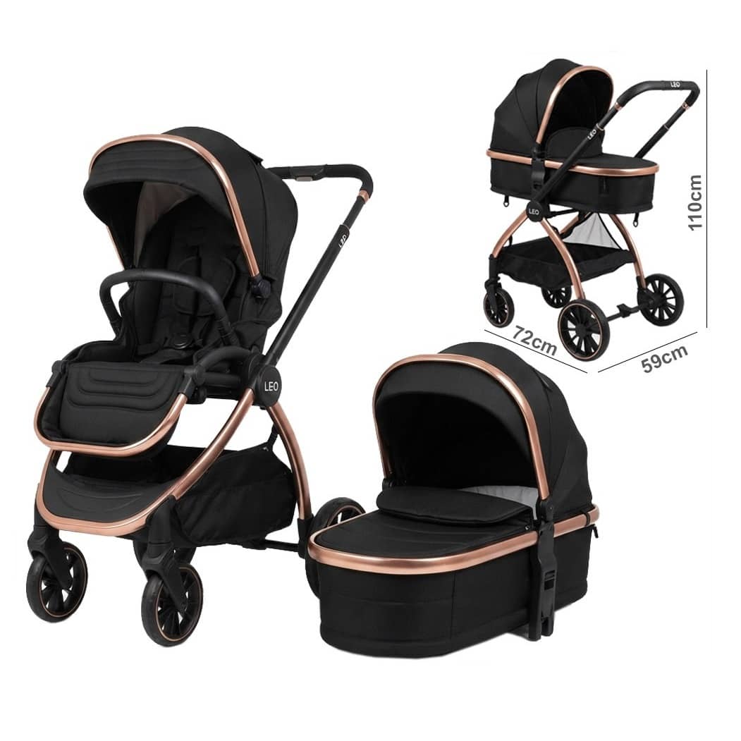 2-in-1 Baby Stroller with Bassinet Mode, Reversible Seat & Large Canopy – 0–36 Months