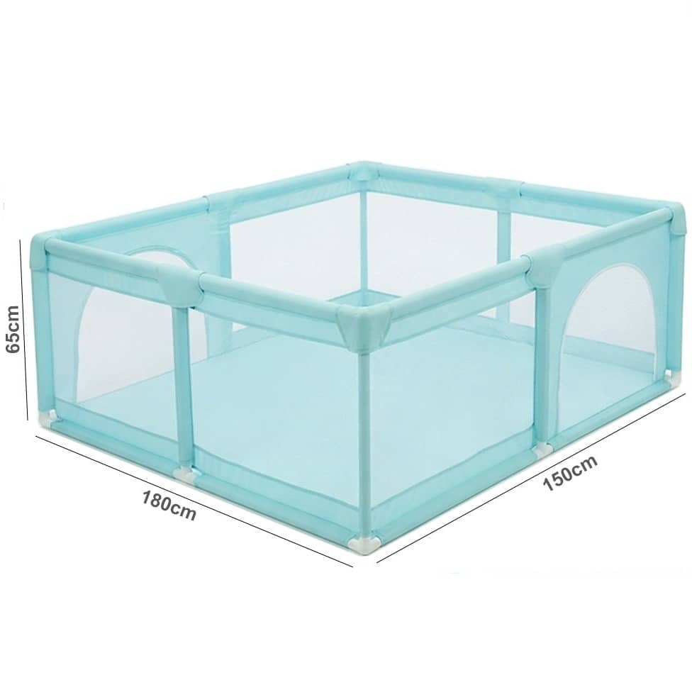 Large Baby Playpen with 50 Balls – Indoor & Outdoor Breathable Mesh Play Yard 180 × 150 cm