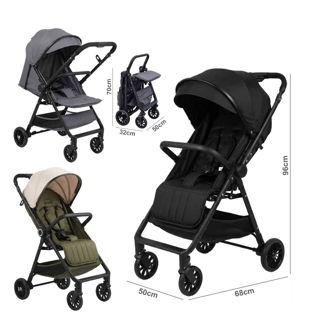 Foldable Baby Stroller – Compact Travel Pushchair
