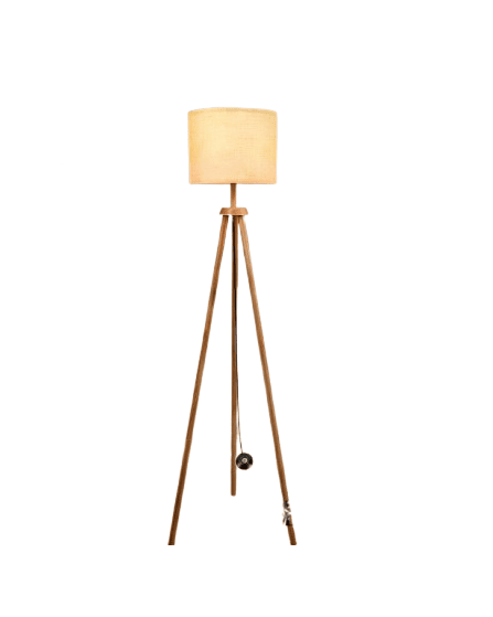Tripod Floor Lamp with Linen Fabric Shade – 155 cm
