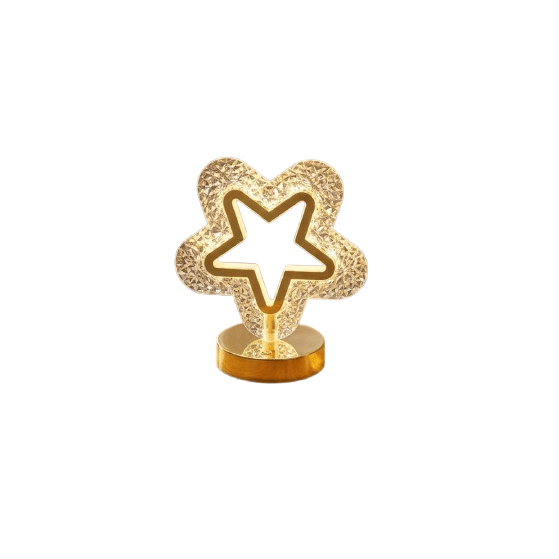 LED Crystal Star Desk Lamp – Touch Switch & USB Charging