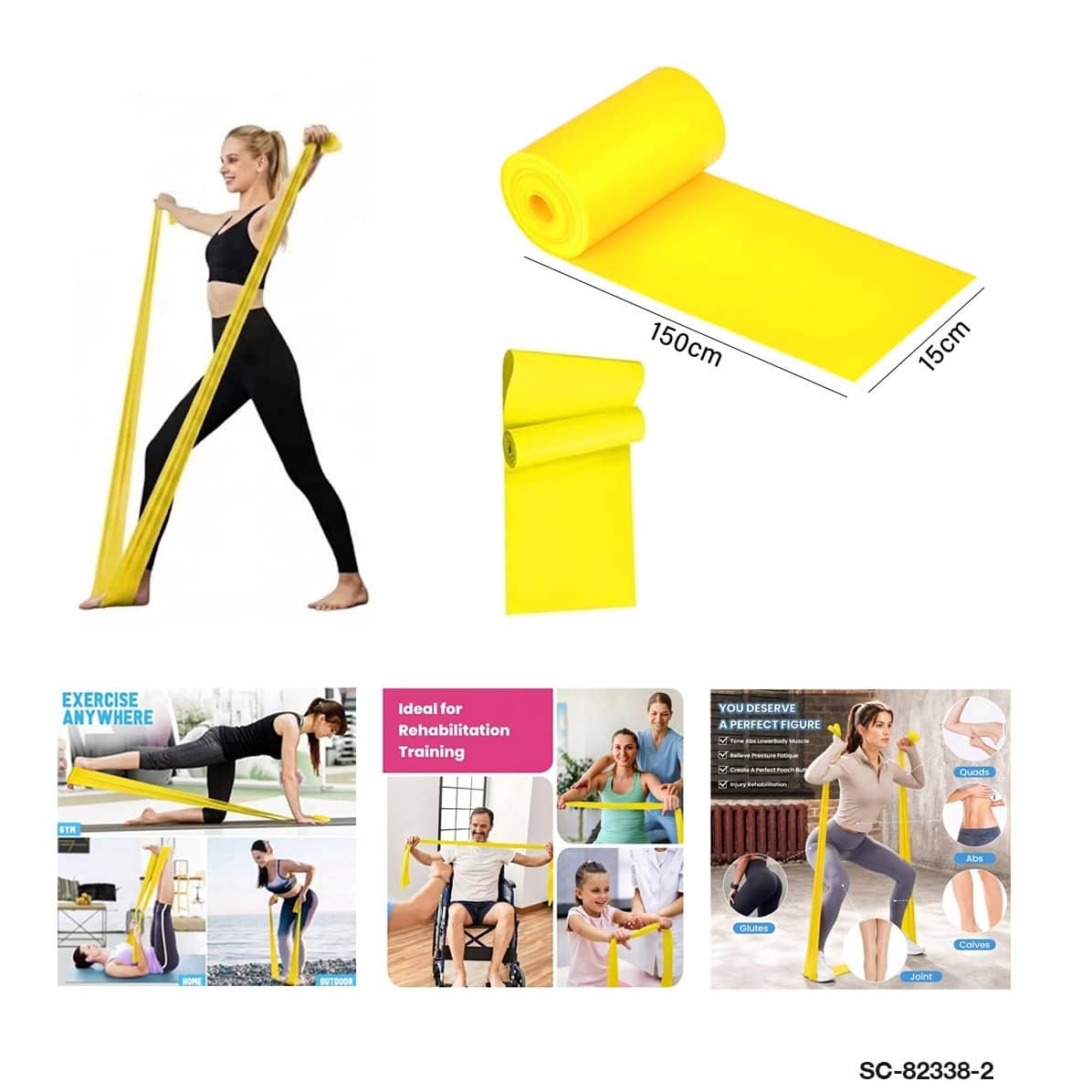 Fitness Stretch Elastic Resistance Band – 150 cm