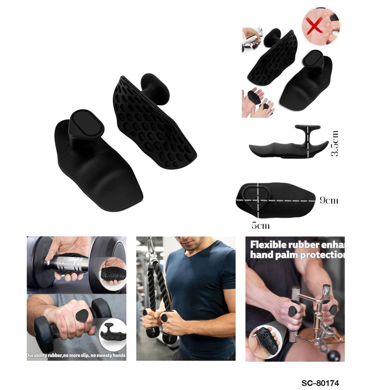 Rubber Hand Palm Protectors – 1 Pair