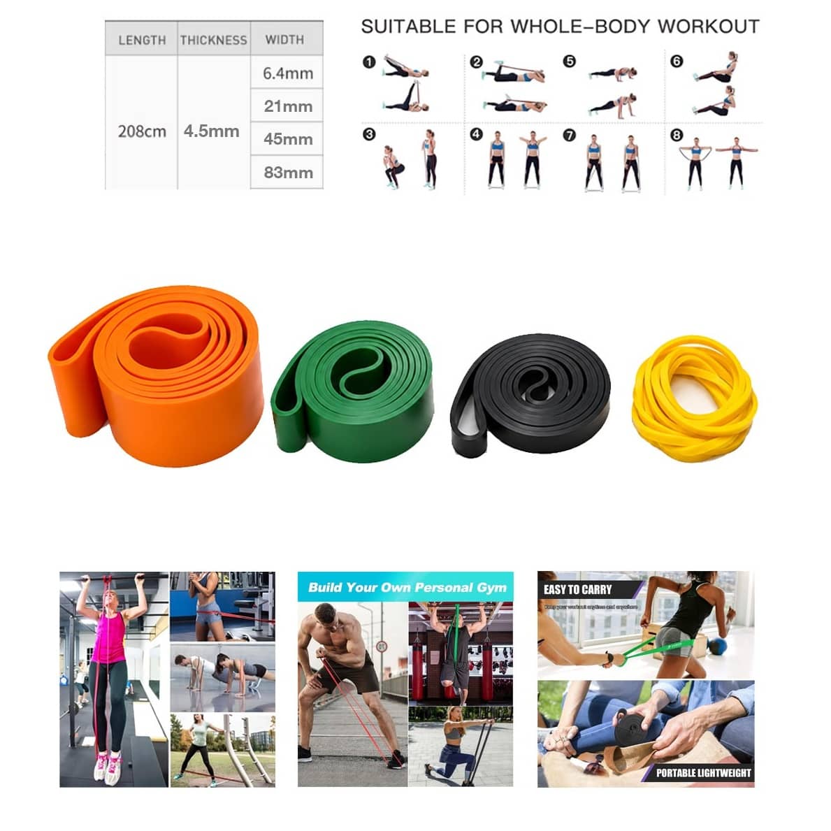 Heavy-Duty Elastic Resistance Pull Band – 208 cm