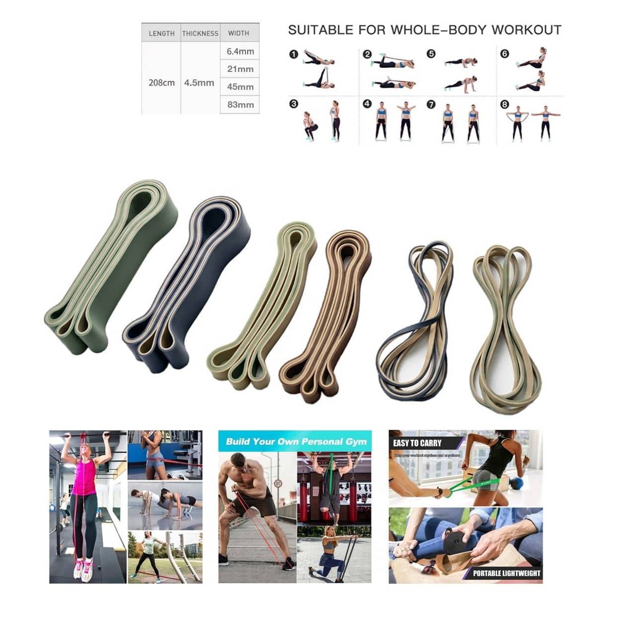 Heavy-Duty Elastic Resistance Pull Band – 208 cm.