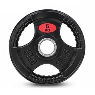 Metal Tri-Grip Weight Lifting Plate – Rubber-Coated Weight Plate