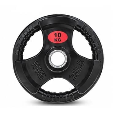 Metal Tri-Grip Weight Lifting Plate – Rubber-Coated Weight Plate