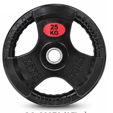 Metal Tri-Grip Weight Lifting Plate – Rubber-Coated Weight Plate