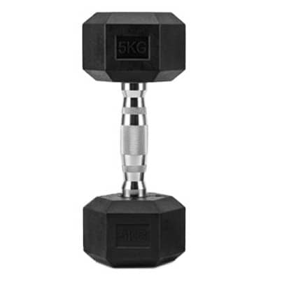Cast Iron Hex Dumbbell – Rubber-Coated Single Dumbbell