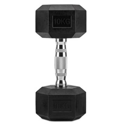 Cast Iron Hex Dumbbell – Rubber-Coated Single Dumbbell