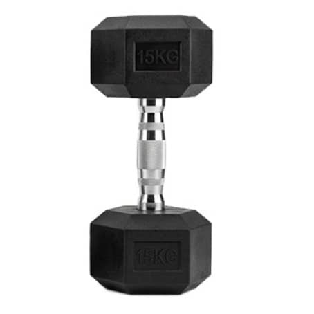 Cast Iron Hex Dumbbell – Rubber-Coated Single Dumbbell