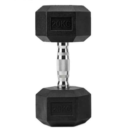 Cast Iron Hex Dumbbell – Rubber-Coated Single Dumbbell