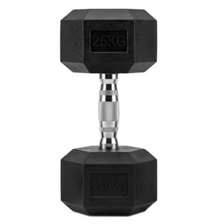 Cast Iron Hex Dumbbell – Rubber-Coated Single Dumbbell