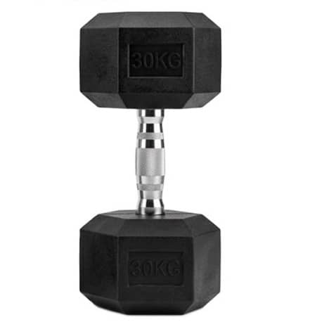 Cast Iron Hex Dumbbell – Rubber-Coated Single Dumbbell