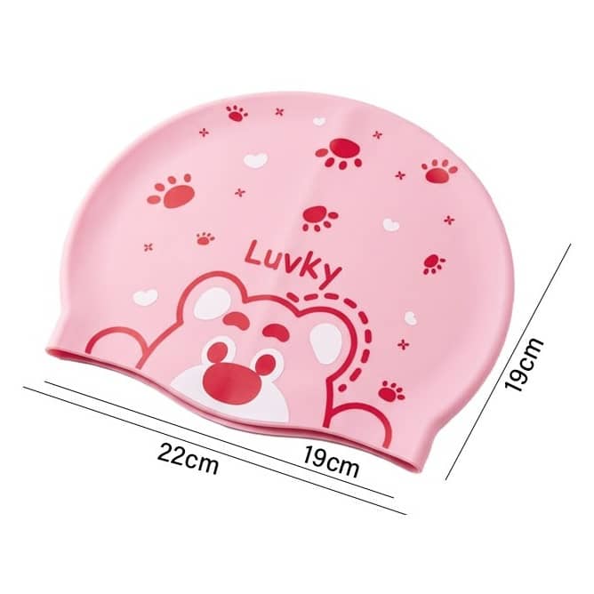 Kids Printed Silicone Swimming Cap – Ages 3–12