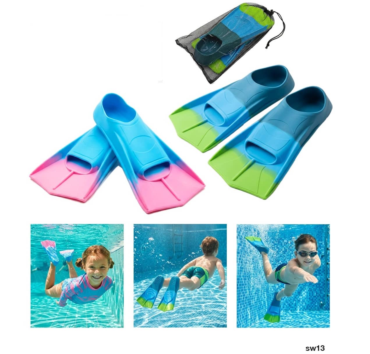 Rubber Swimming Training Fins – Medium & Large Sizes