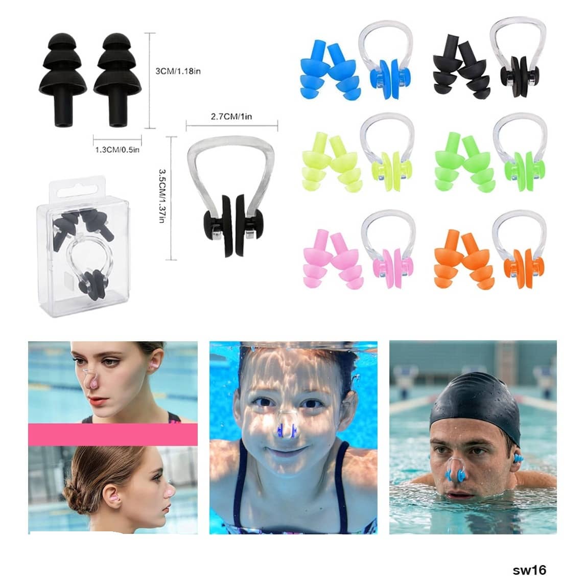 Silicone Nose Clip & Earplugs Swimming Set