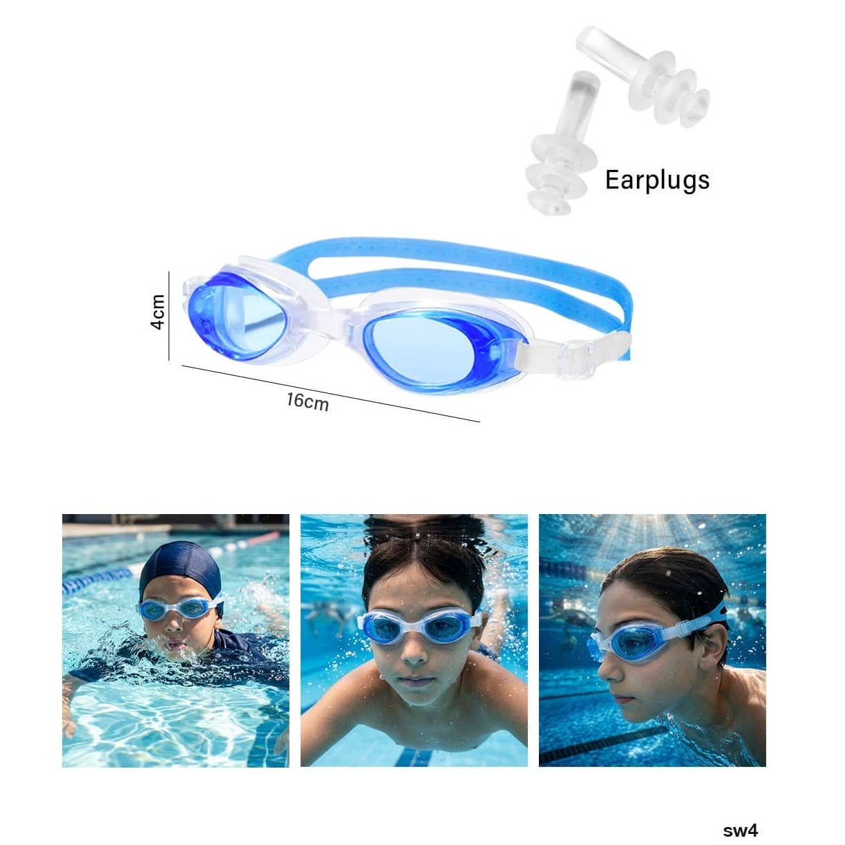 Adjustable Anti-Fog Swimming Goggles with Earplugs