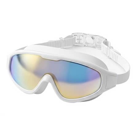 Wide-View Anti-Fog UV Shield Swimming Goggles with Earplugs