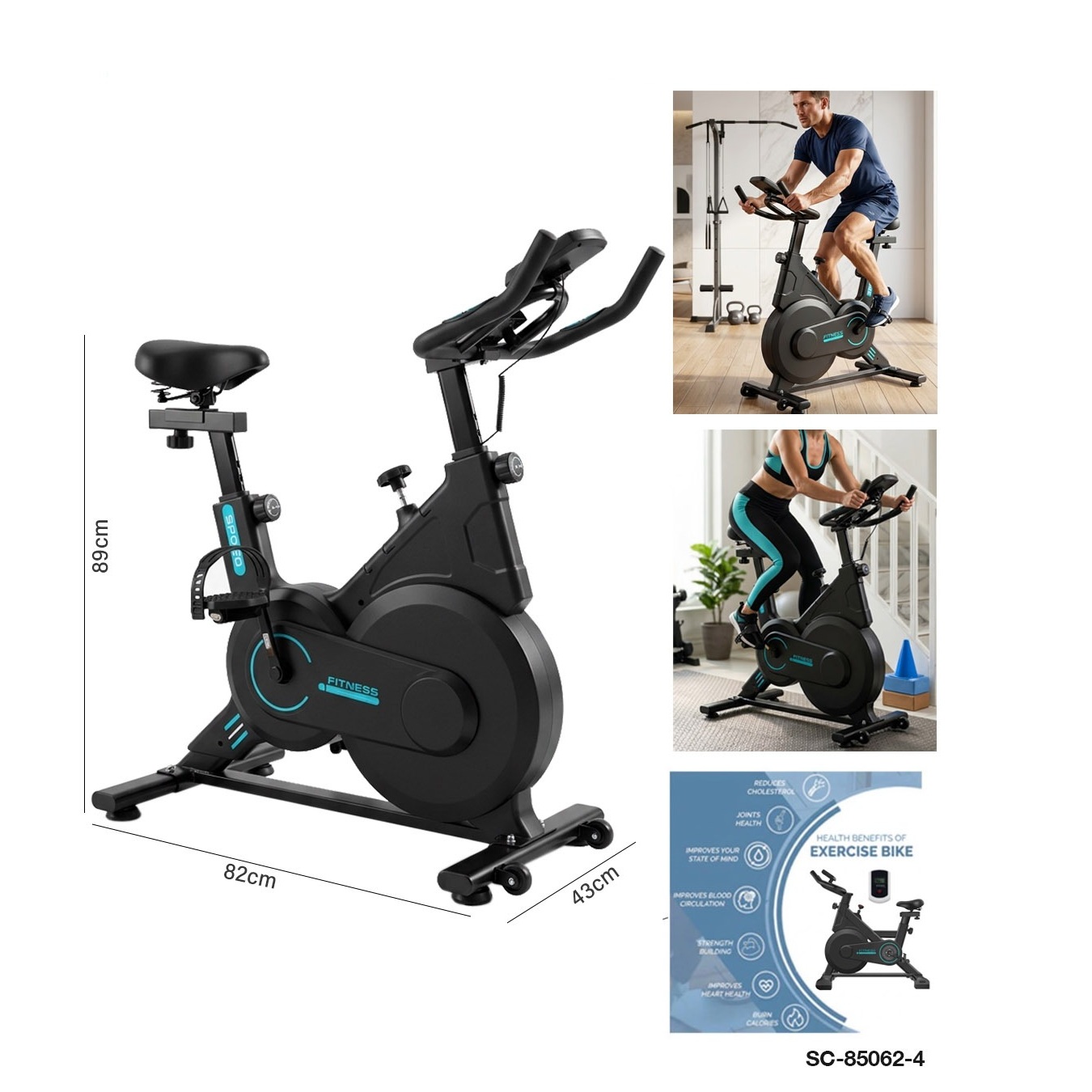 Adjustable Indoor Cycling Bike for Cardio..