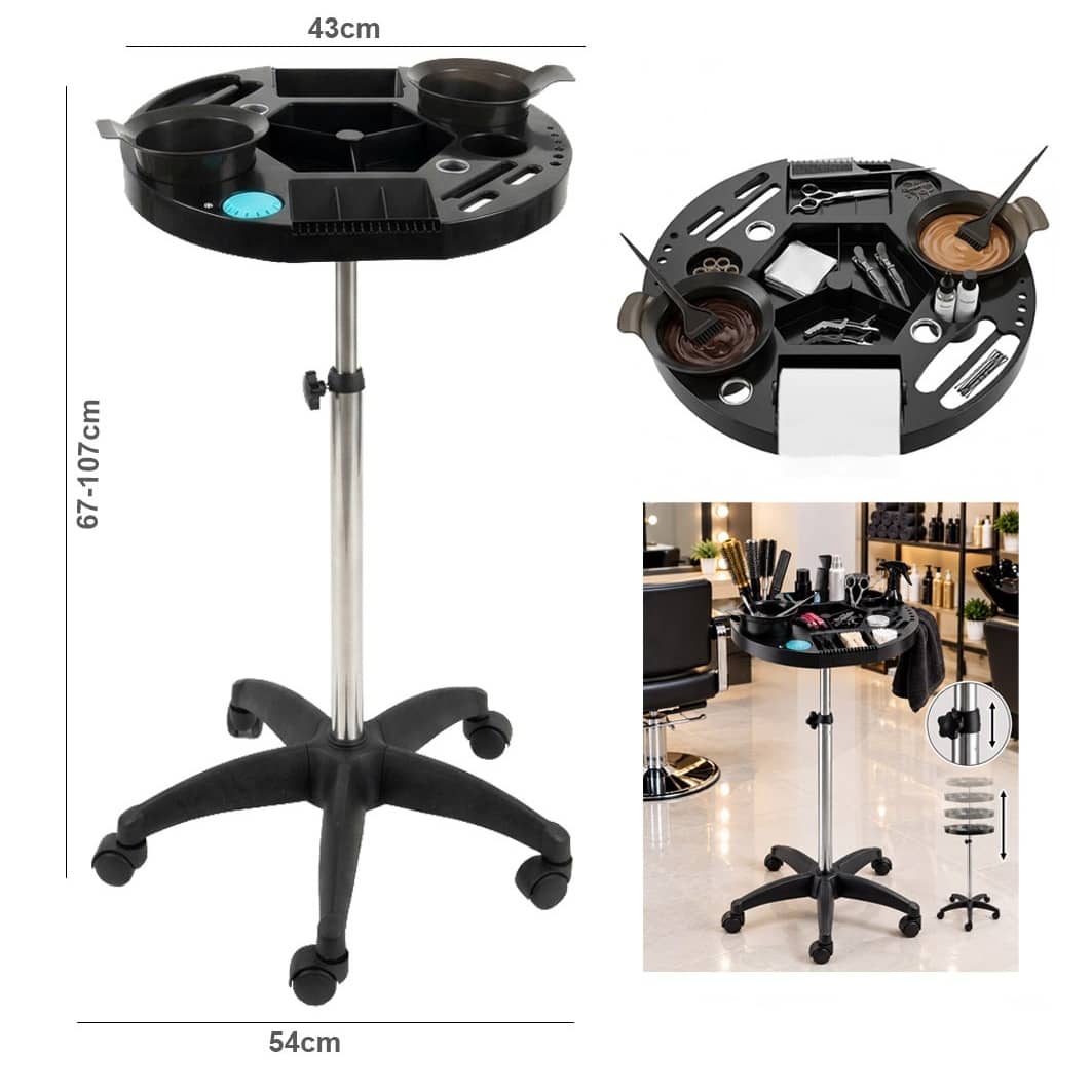 Rolling Hair Barber Salon Trolley with 2 Dye Bowls