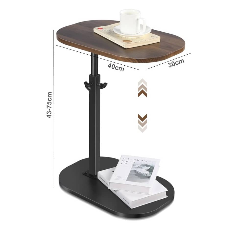 Adjustable 360° Rotating C-Shaped End Table