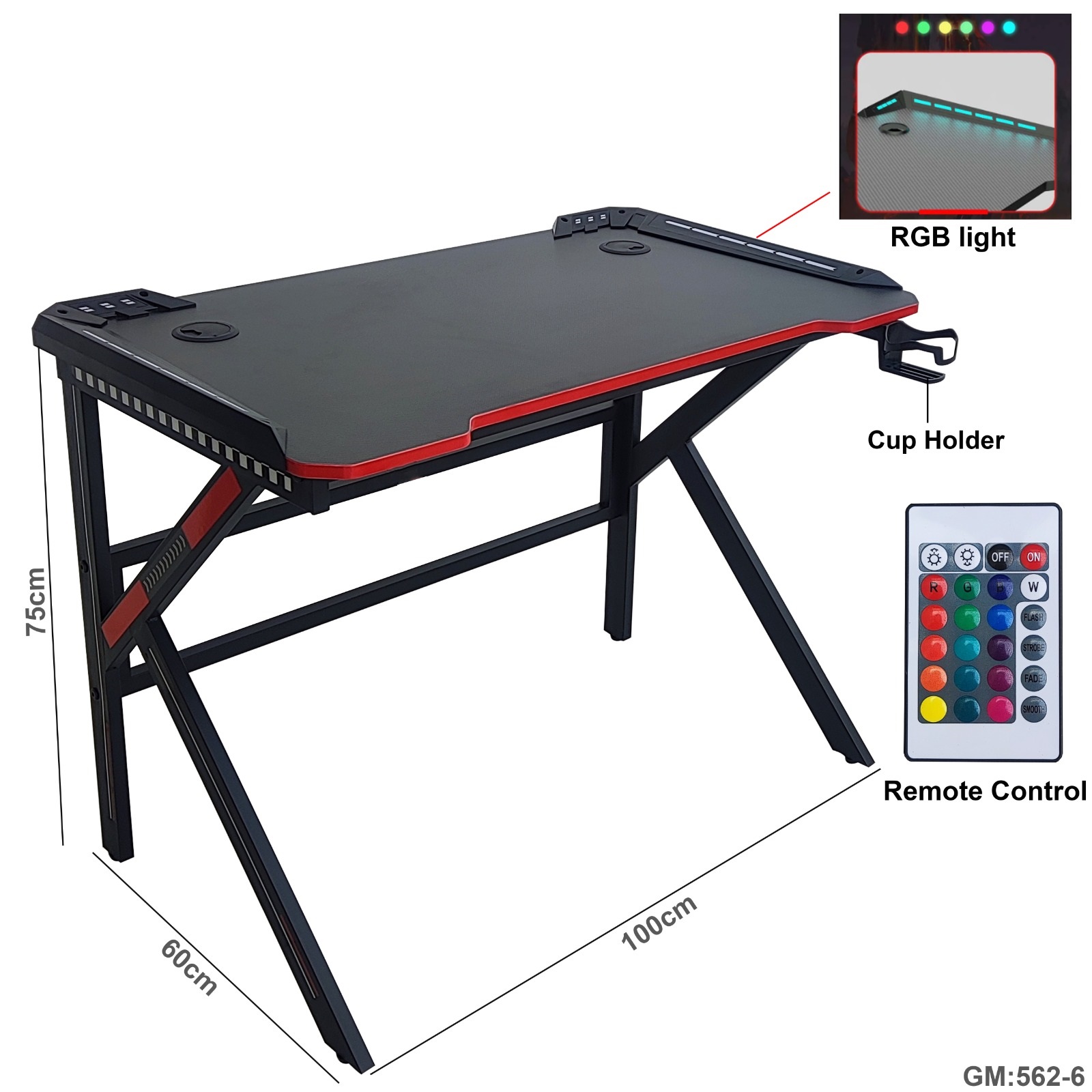 CHATTY Computer Gaming Desk with R B B "562-6"