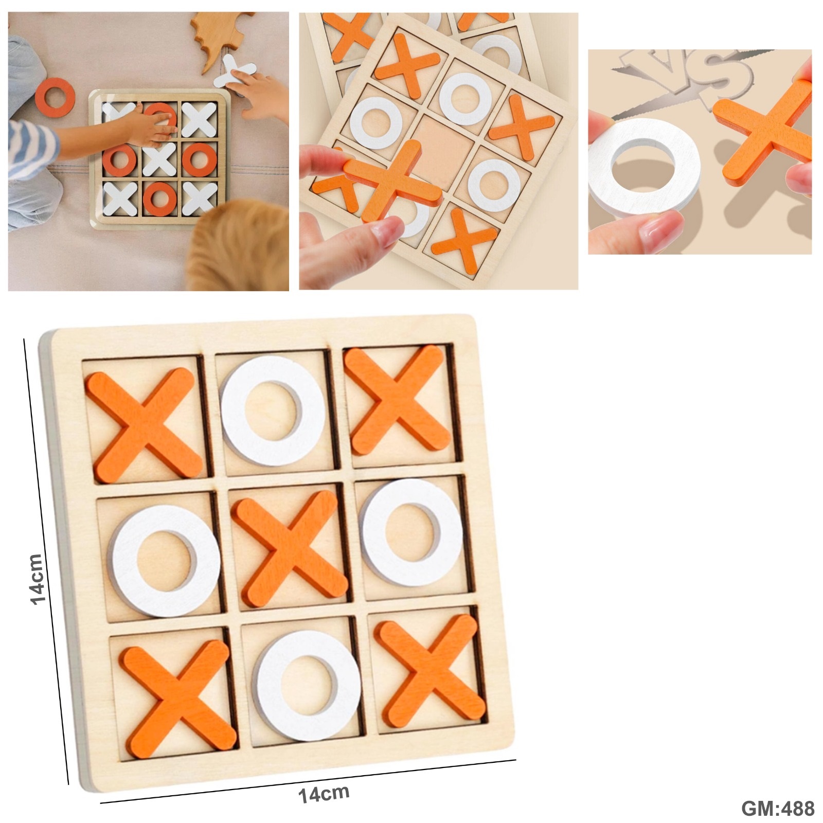لعبة لوحية من الخشب لعبة تيك تاك تو اكس او تشيس "488"