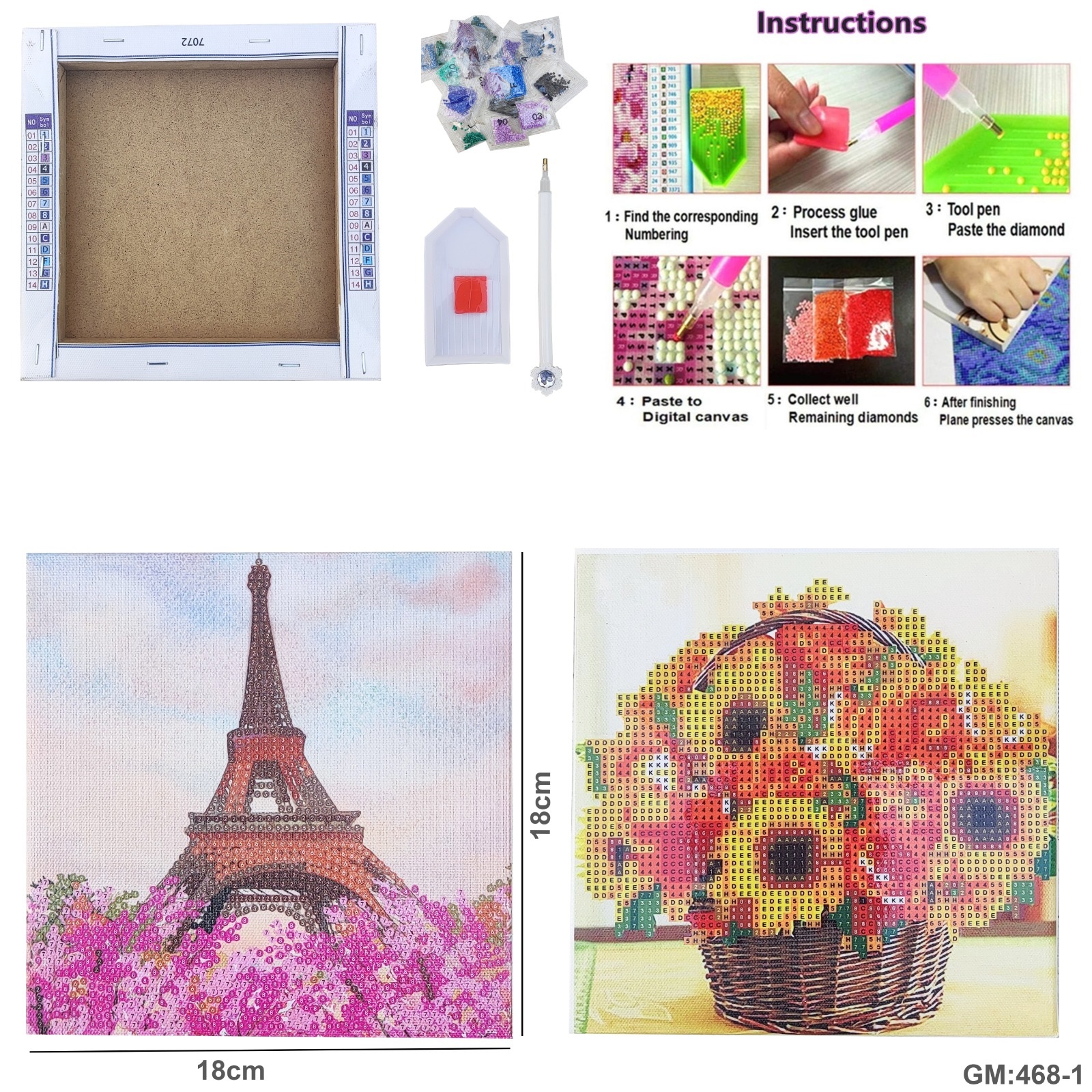 طقم الرسم بالألماس الجديد 5D للأطفال "468-1"
