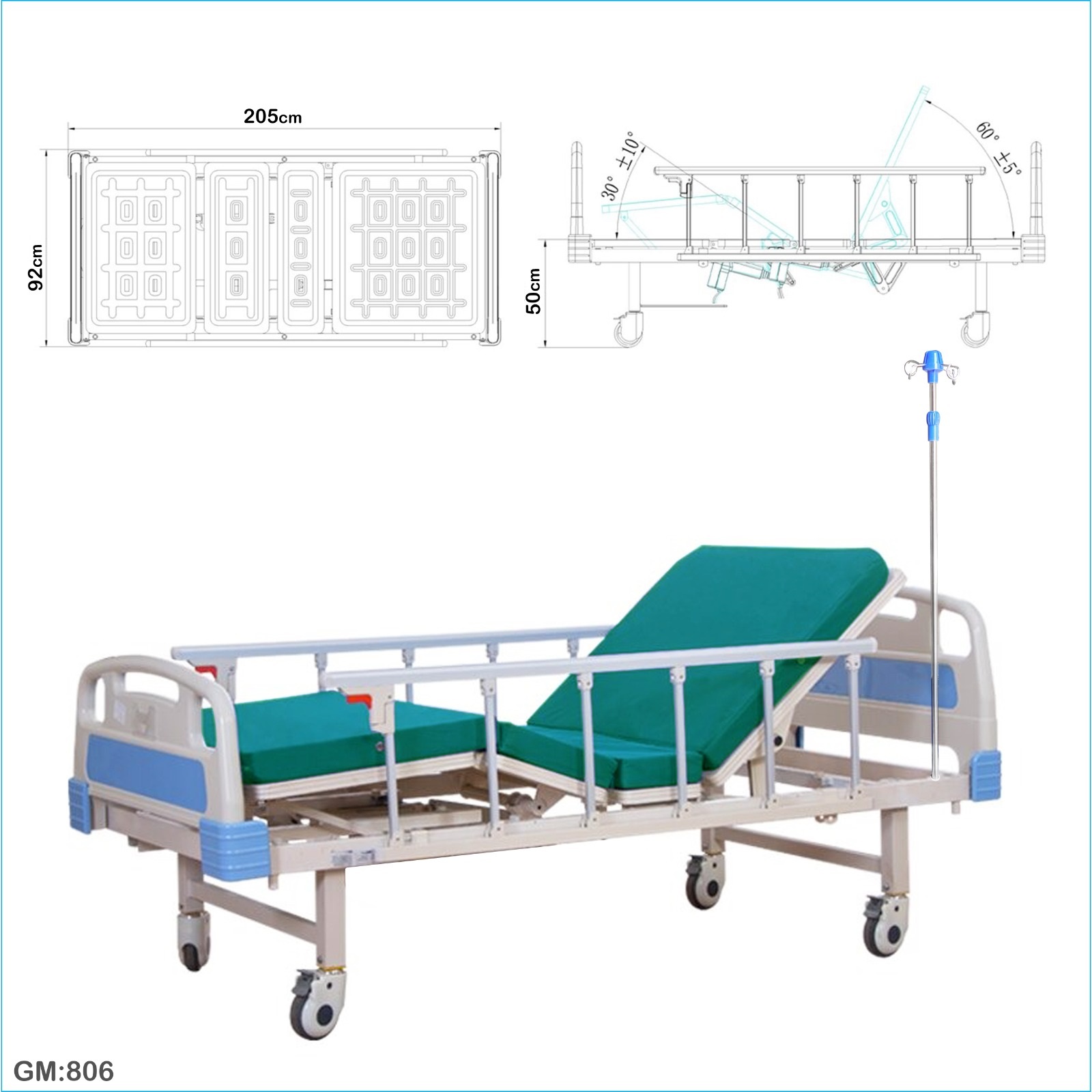 adjustable medical hospital bed “mb326-1”