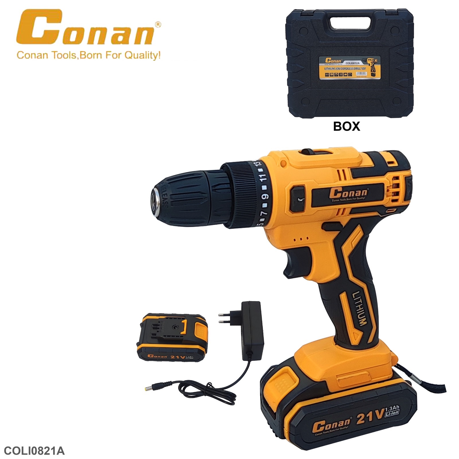 LITHIUM-ION CORDLESS DRILL 21V "coli0821a"