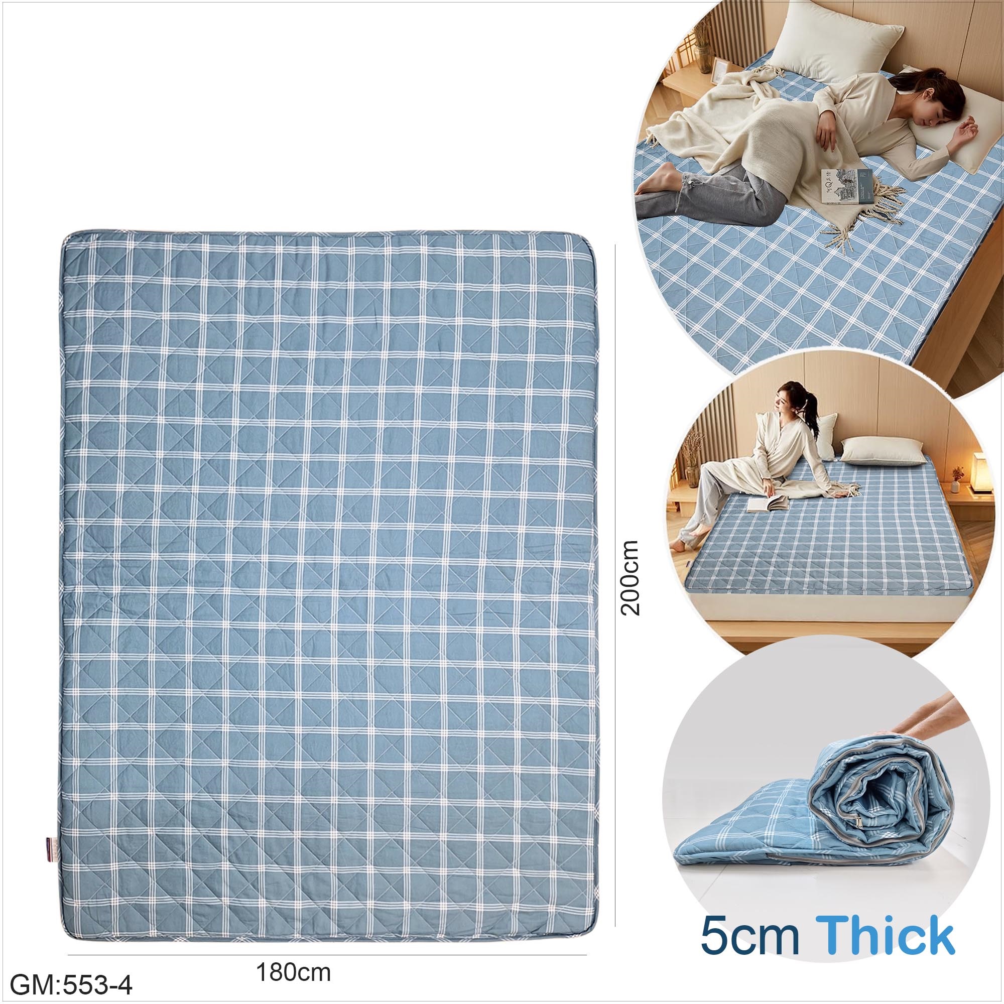 Soft Folding Mattress Size: 180x200x6cm "cu402-4"