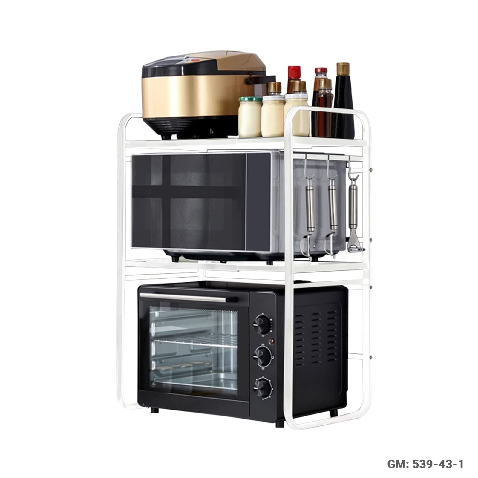 رف ميكروويف قابل للتوسيع، رف تنظيم المطبخ "539-43-1"