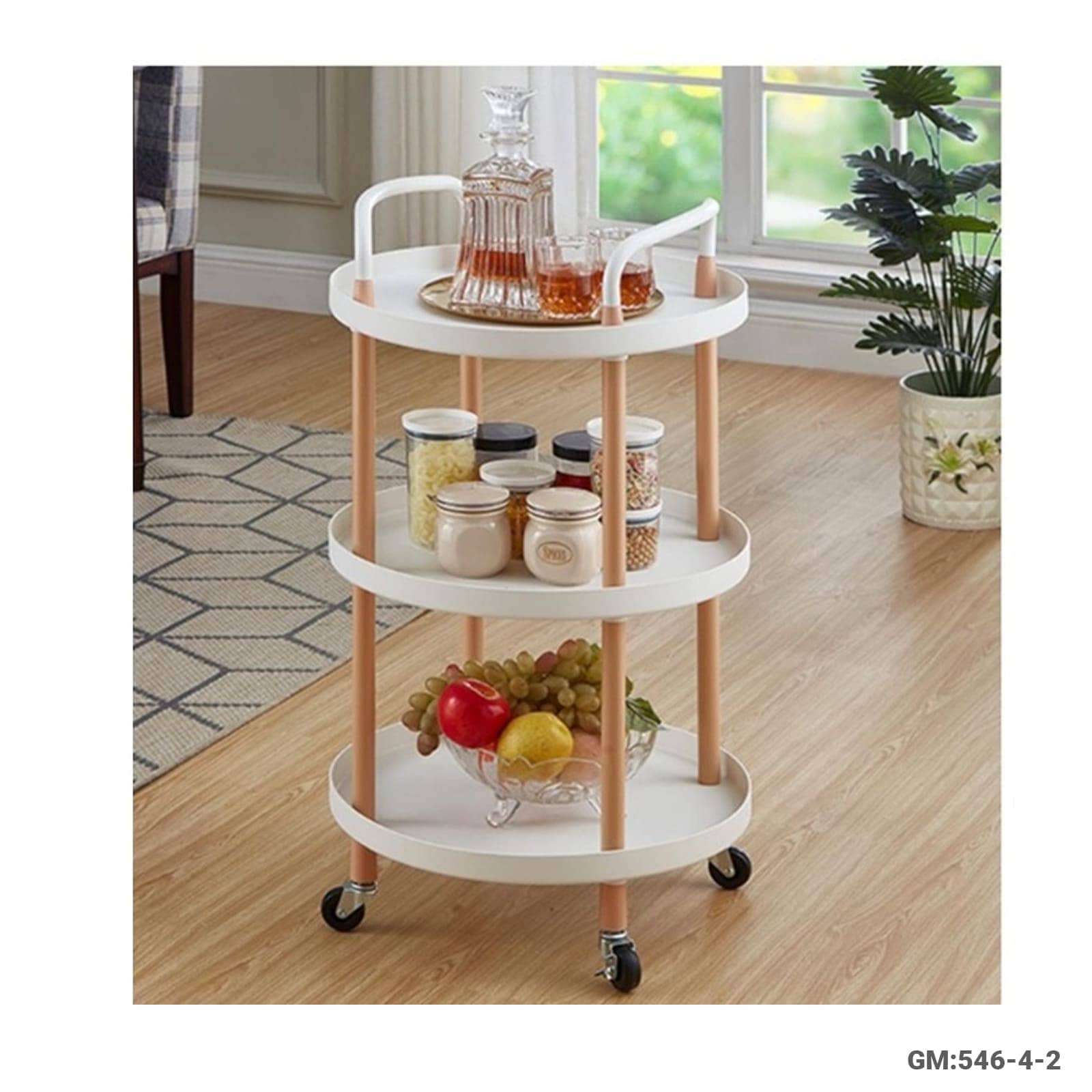 طاولة قهوة جانبية للأريكة وعربة تقديم "546-6-5"