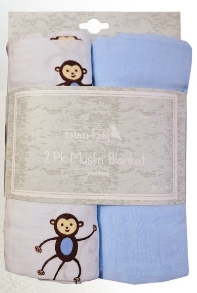 2-Piece Muslin Baby Blanket Set – Soft & Breathable Cotton Blankets (CL181-3)