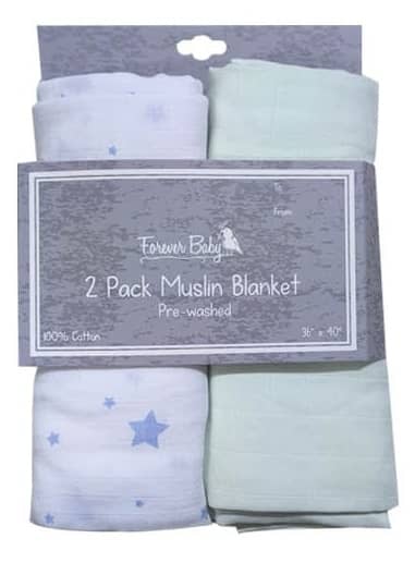 2-Piece Muslin Baby Blanket Set – Soft & Breathable Cotton Blankets (CL181-3)