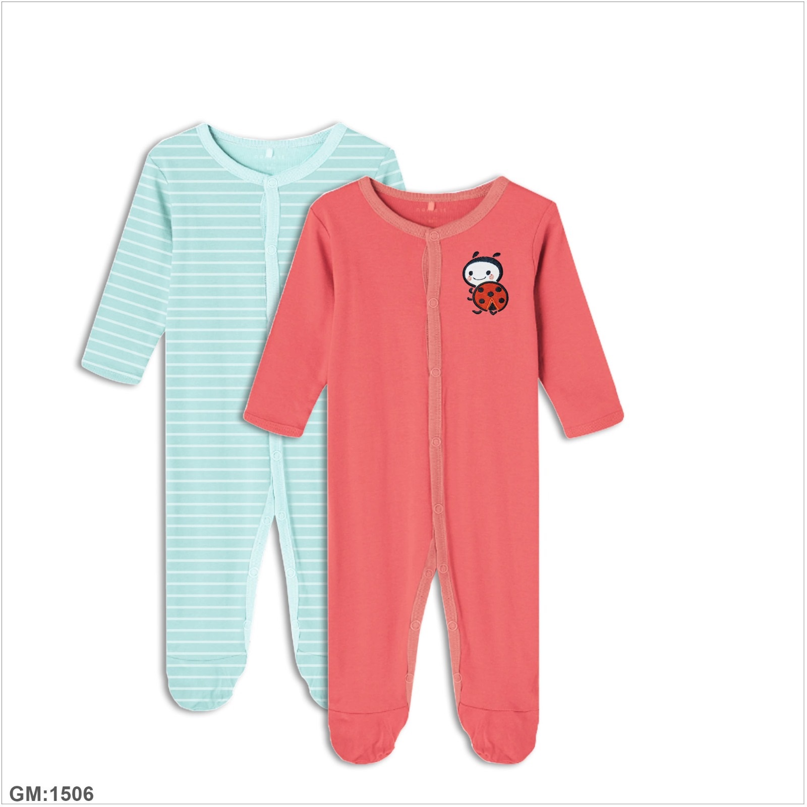 مجموعة قدمين مخططة للرضع بقطعتين "1506"