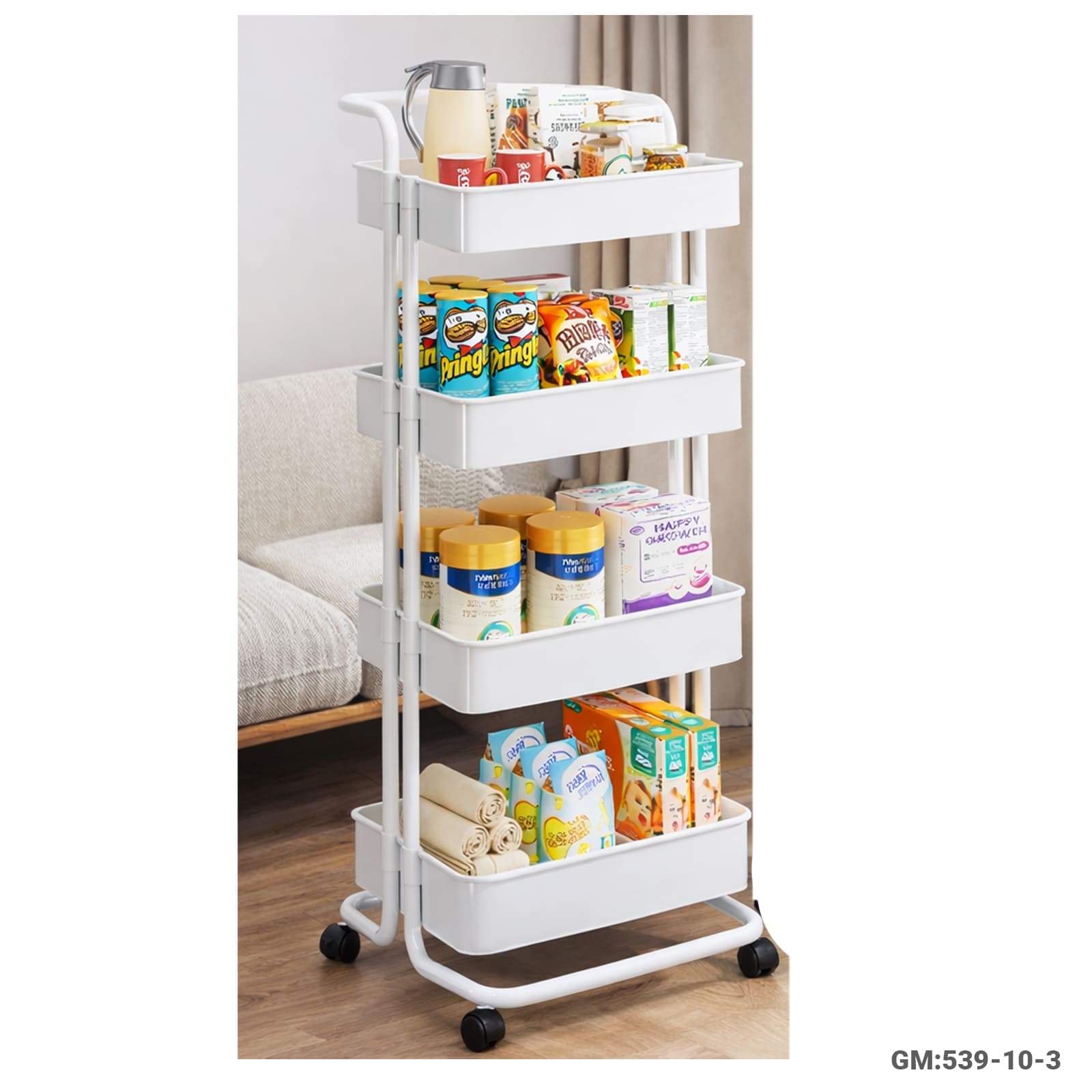 منظم تخزين متعدد الاستخدامات بـ4 طبقات وعجلات "539-10-3"