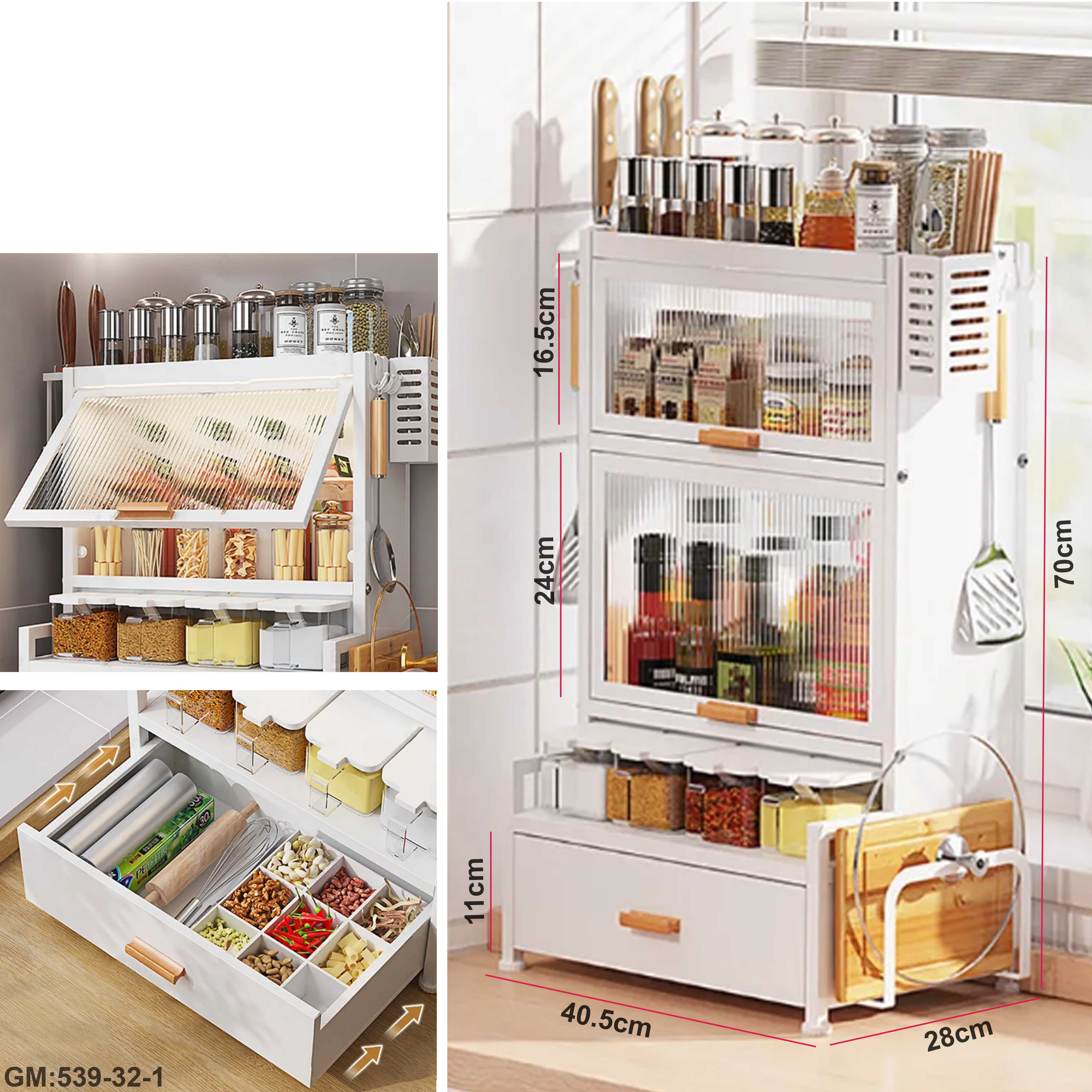 Transparent Cabinet Kitchen Storage Rack "539-32-1"