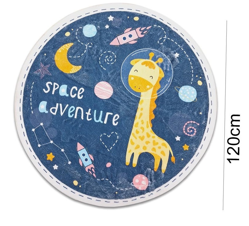 سجادة مستديرة لغرفة المعيشة وغرفة النوم والسجاد الجانبي للفراش وتزيين الأرضيات المنزلية موديل "DT-970"